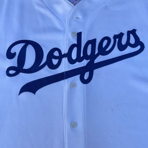 Majestic Los Angeles Dodgers White Blue Button Up Baseball Jersey Size XXL  - $50 - From Julz