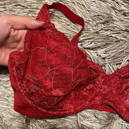 Liz & Co . Red Lace Underwire 38D Bra Size undefined - $14 - From Tara