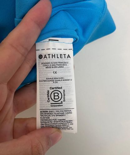 ATHLETA- Exhale Bra D-DD+ Electric Blue Yoga Barre Pilates Workouts