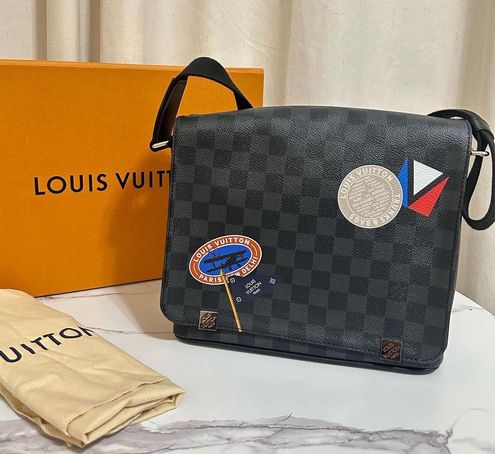 Authentic Louis Vuitton Limited Edition Damier Graphite LV League District  PM Messenger Bag