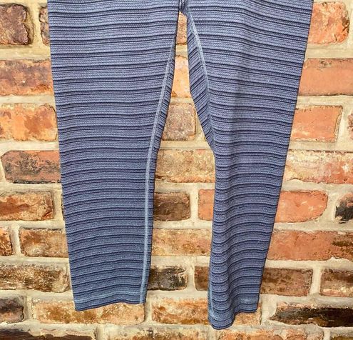 Lululemon Textured Stripe Slate Deep Coal Wunder Under Crop II Leggings  Size 4 - $25 - From Christine