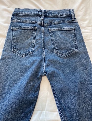 AGOLDE Nico High Rise Slim Retreat Button Fly Blue Jeans Size 24