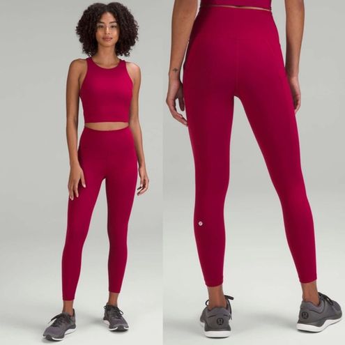 Lululemon Wunder Train High Rise Tights Leggings Pomegranate 10