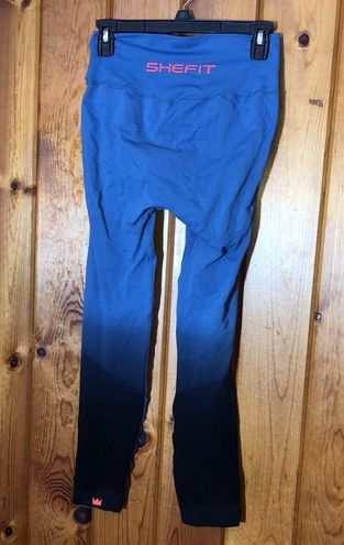 SHEFIT Girls' Seamless Athletic Leggings Washed Denim Ombre Size Small