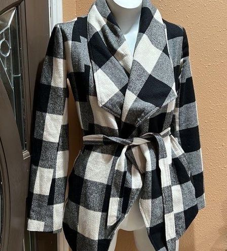 Plaid Wrap Coat