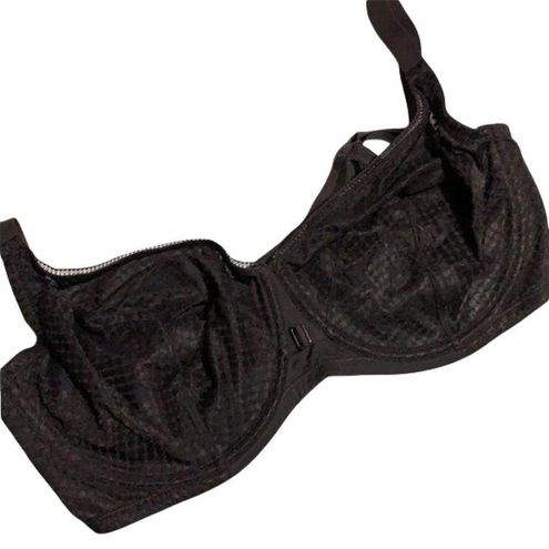 Playtex Womens Love My Curves Semi Sheer Underwire Bra Black 44DDD 44F NWOT