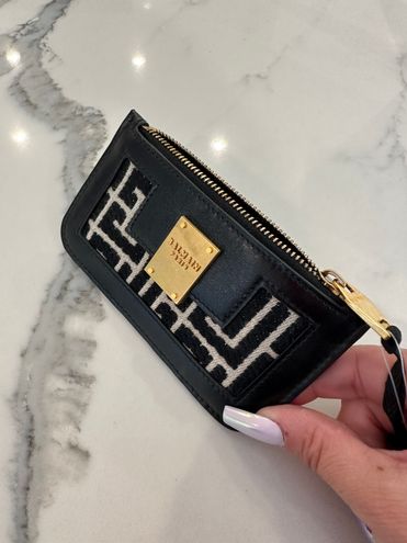 Balmain Debossed Monogram Zipped Card Holder - ShopStyle