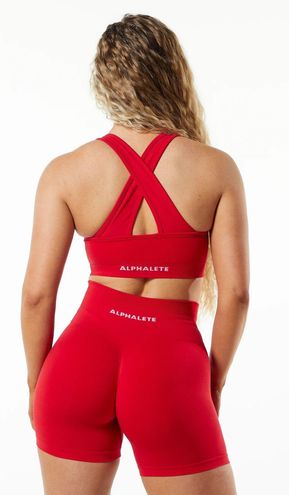 Alphalete Amplify Shorts 4.5” in Formula Red (Size: XS) - $65 - From Elaine