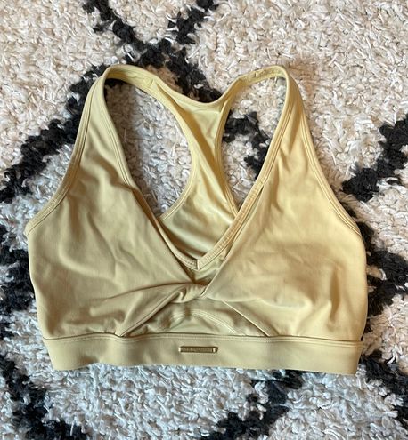 Gymshark x Whitney Simmons Yellow Twist Front Sports Bra