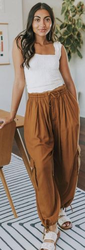 Free People Palash Cargo Solid Pants Orange Size XS - $38 (70% Off Retail)  - From Kiana