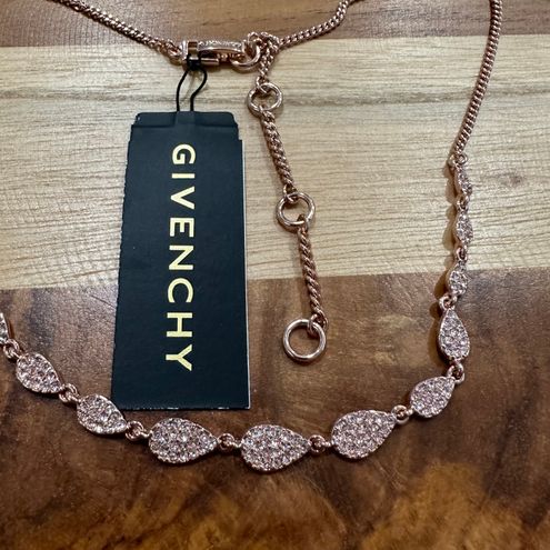 Givenchy Gold Tone Rose Peach Crystal Collar Necklace | Dillard's