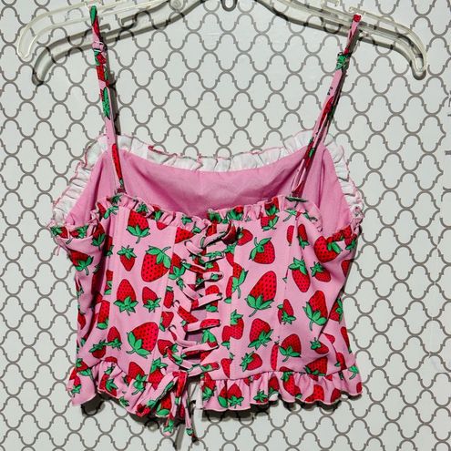 Thrills Sugar strawberry corset top Size M - $29 - From Dr