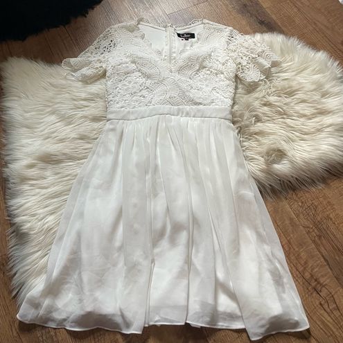 Angel in Disguise White Lace Skater Dress