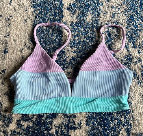 Beach Riot X REVOLVE Riza Bikini Top in Pastel Color Block Medium New w/o  tag Multiple - $88 New With Tags - From Bbluxwins