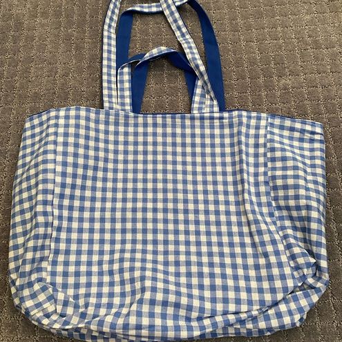 REVERSIBLE GINGHAM BLUE CREAM / HOT YELLOW MINI TOTE