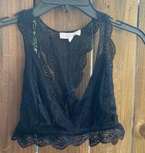 Black racer back lace bralette