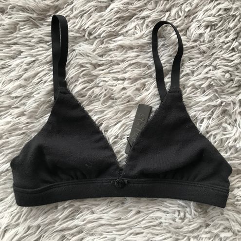 SKIMS Pointelle Logo Triangle Bralette in Soot XXS - $50 New With