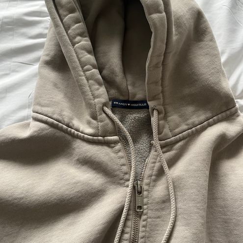 Brandy Melville cristy zip up sweatshirt/hoodie beige/tan Tan - $22 (45%  Off Retail) - From liz