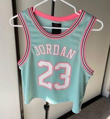 Jordan 23 Crop Jersey Pink Light Blue Small Multiple - $55 - From jerilyn