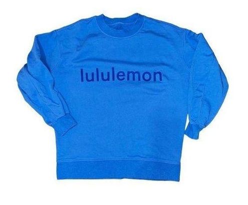 Lululemon RARE Blue Nile Perfectly Oversized Graphic Logo Crewneck