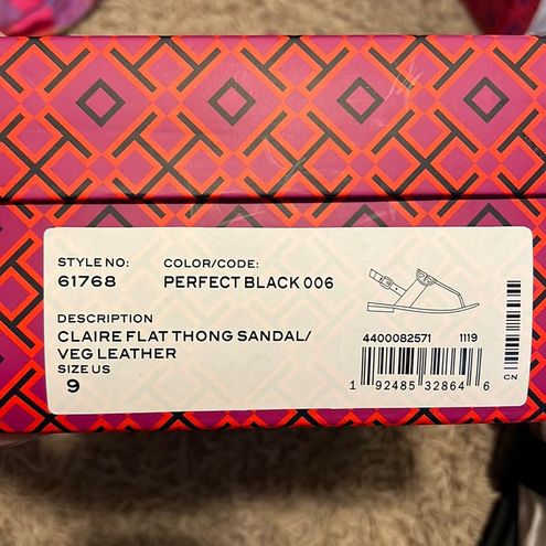 TORY BURCH CLAIRE FLAT THONG SANDAL IN PERFECT BLACK