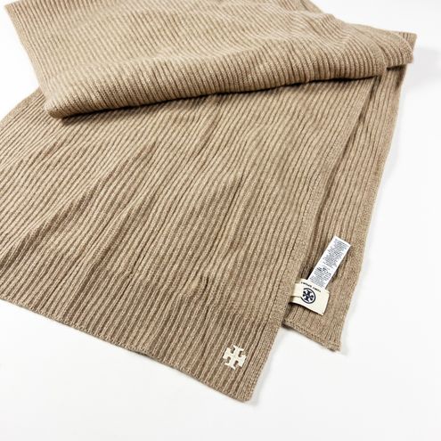 Tory Burch Sport 100% Cashmere Ultra Soft Ribbed Knit Oversize Scarf Shawl Wrap