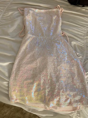 eli party sequin dress in silver