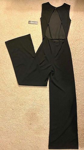 Refine and Poise Black Backless Wide-Leg Jumpsuit