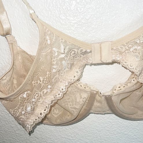 Smart & Sexy Beige Underwire Lace Hook Closure 38C Bra Size