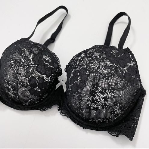 Victoria's Secret Black Lace Bra Dream Angels Lined Demi 34D Size undefined  - $36 - From Stephanie