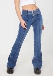 Extreme Low Rise Flare Jean - Melissa Blue, Garage