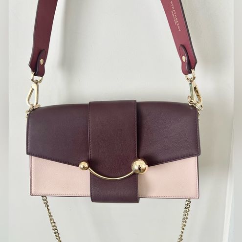 Strathberry Mini Crescent Leather Shoulder Bag in Blush Rose at