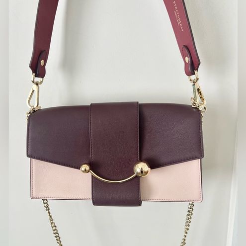 Strathberry Mini Crescent Leather Shoulder Bag In Blush Rose