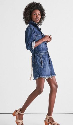 Lucky Brand, Dresses, Nwt Lucky Brand Workwear Valeport Denim Trucker  Drawstring Dress