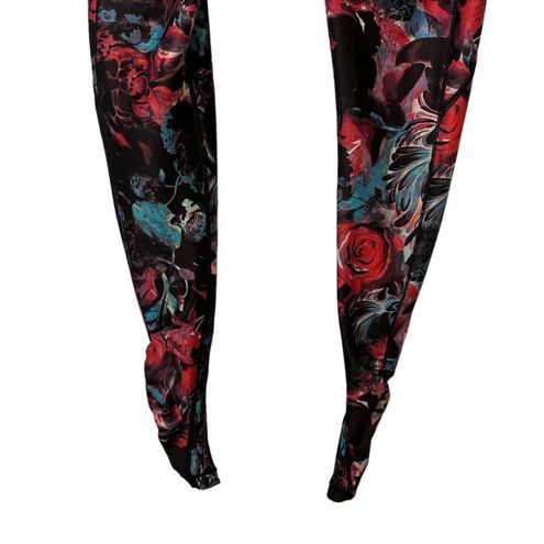 Calia by Carrie Underwood Black Floral Print Ruched Full Length Leggings  Small - $25 - From Heidi