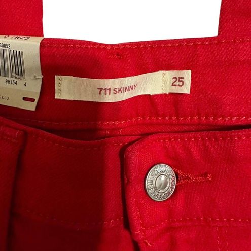 711 Skinny Twill Ankle Women's Jeans - Red