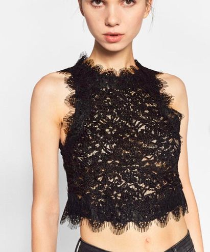 zara lace crop top