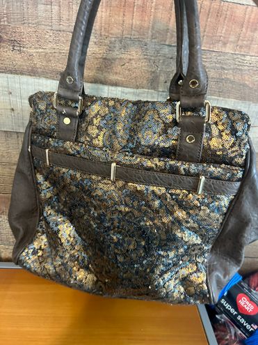 Deux Lux Women's Anthropology Brown Sparkly Large Shoulder Tote Bag - $20 -  From Camryn