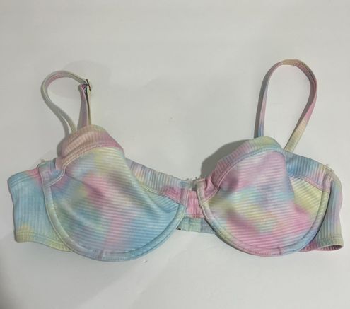 Hollister Cotton Candy Pastel Tie Dye Underwire Bikini Top Size