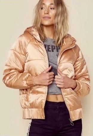 rose gold bubble jacket