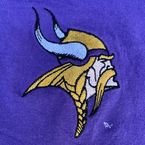 Jostens Rare Vintage 90s Purple Minnesota Vikings Hoodie Button Up T-shirt  Size XL - $60 - From Julz