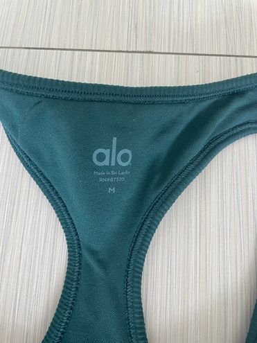 Alo Yoga Alo Seamless Ribbed Bra Midnight Green Size M - $32