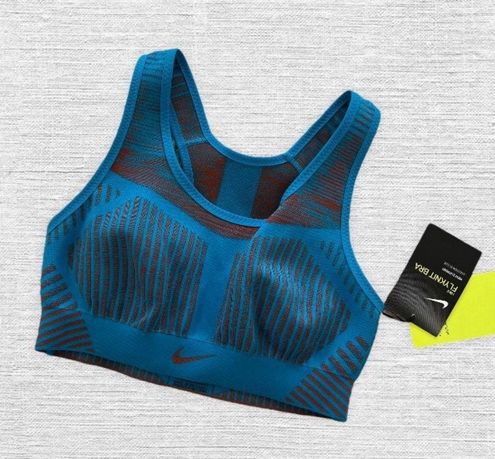 NIKE FE/NOM FLYKNIT SPORTS BRA SIZE SMALL 32 34 HIGH SUPPORT GYM AJ4047-345