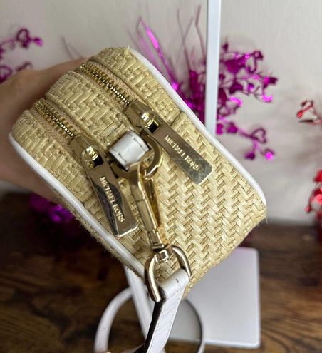 Michael Kors Kenly Double Zip Natural Straw Small Camera Crossbody - $98 -  From Lolas