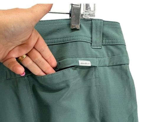 Eddie Bauer Womens Cropped Cargo Pants Size 14 Green Stretch