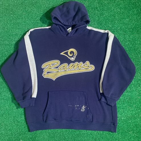 NFL Vintage 90s LA Rams Navy Graphic Hoodie Blue Size XL - $22 - From Chris