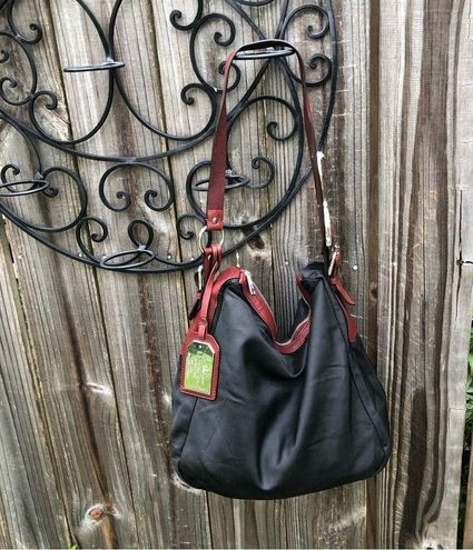 Ralph Lauren BLACK NYLON /LEATHER SHOULDER STRAP PURSE BOHO - $56 - From  Christine