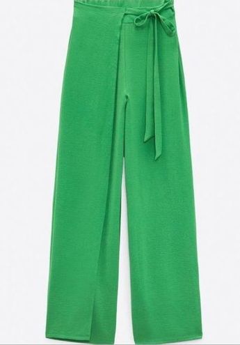 ZARA Fluid Pareo Pants in Green Size Medium NWT - $48 New With Tags - From  Lea