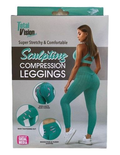 TOTAL VISION SCULPTING COMPRESSION LEGGINGS SUPER STRETCHY & COMFORTABLE  LARGE