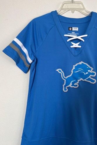 NFL, Tops, Nwt Nfl Team Apparel Womens Detroit Lions Lace Up V Neck Top  Sie M 5 Cc240